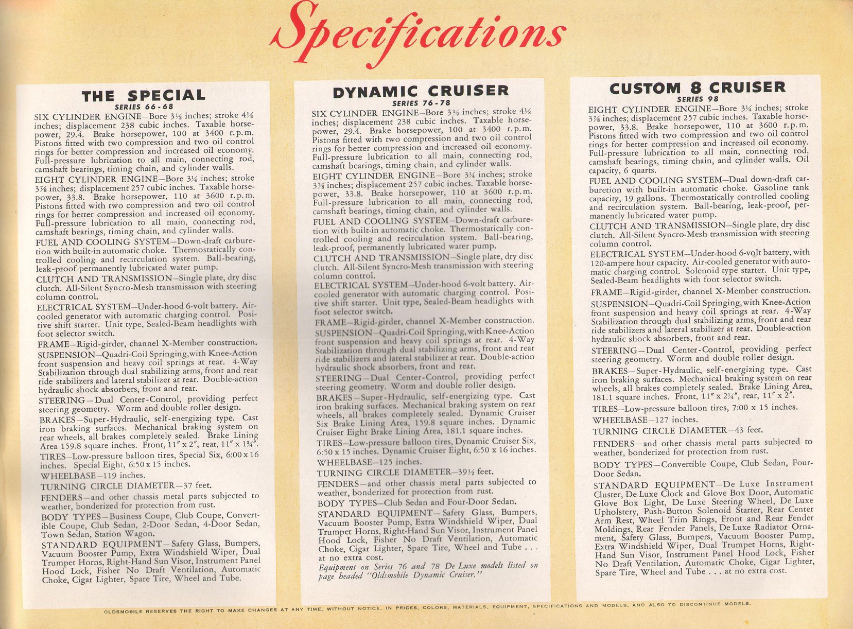 1942 Oldsmobile Motor Cars Brochure Page 4